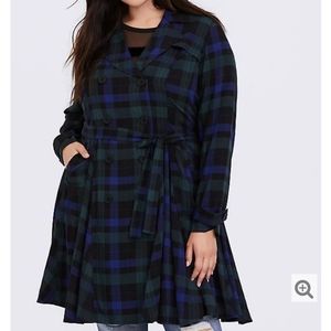 Torrid plaid flowy coat